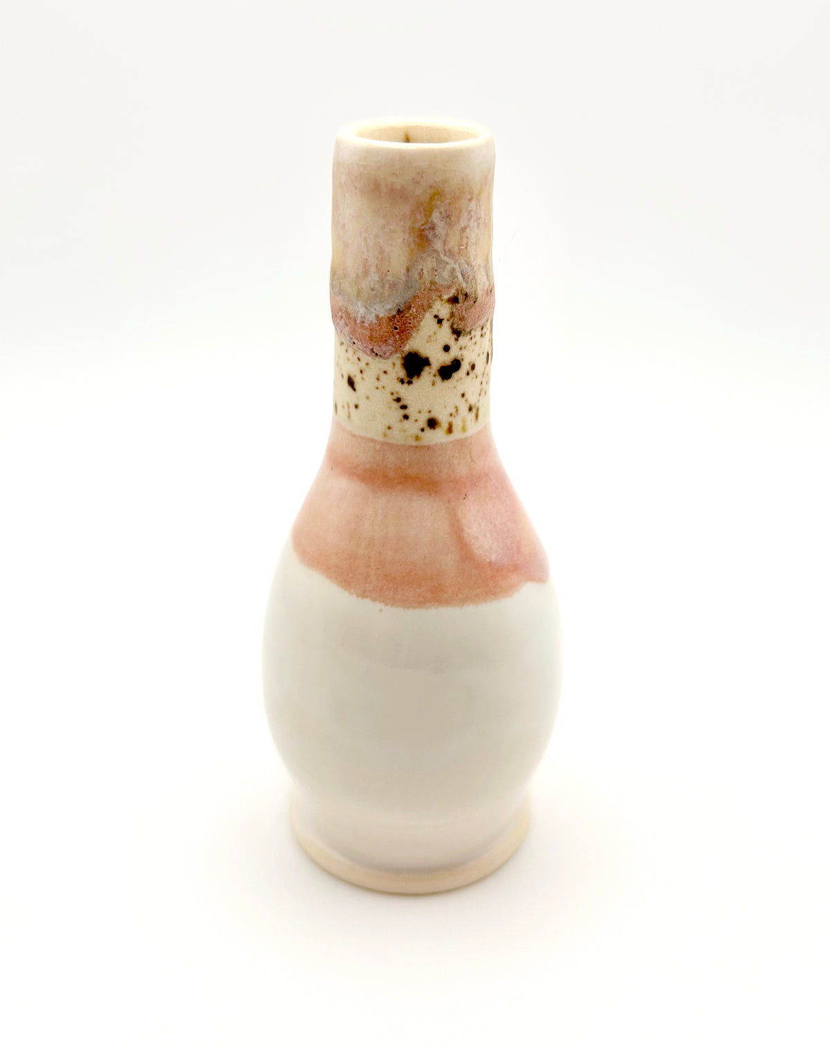 Coral & White FlowerMini  Bud Vase