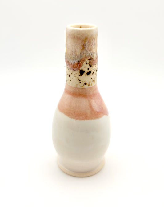 Coral & White FlowerMini  Bud Vase