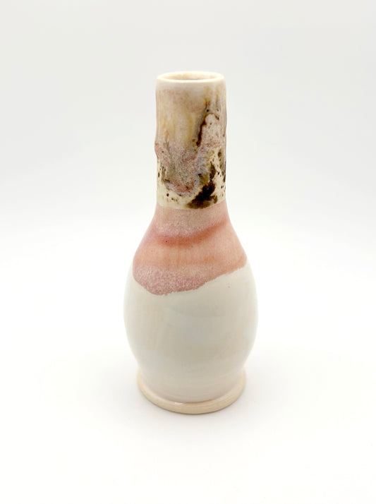 Coral & White FlowerMini  Bud Vase