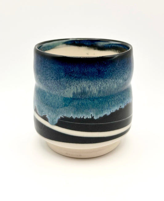 Marbled Deep Blue Ocean Swirl Cup