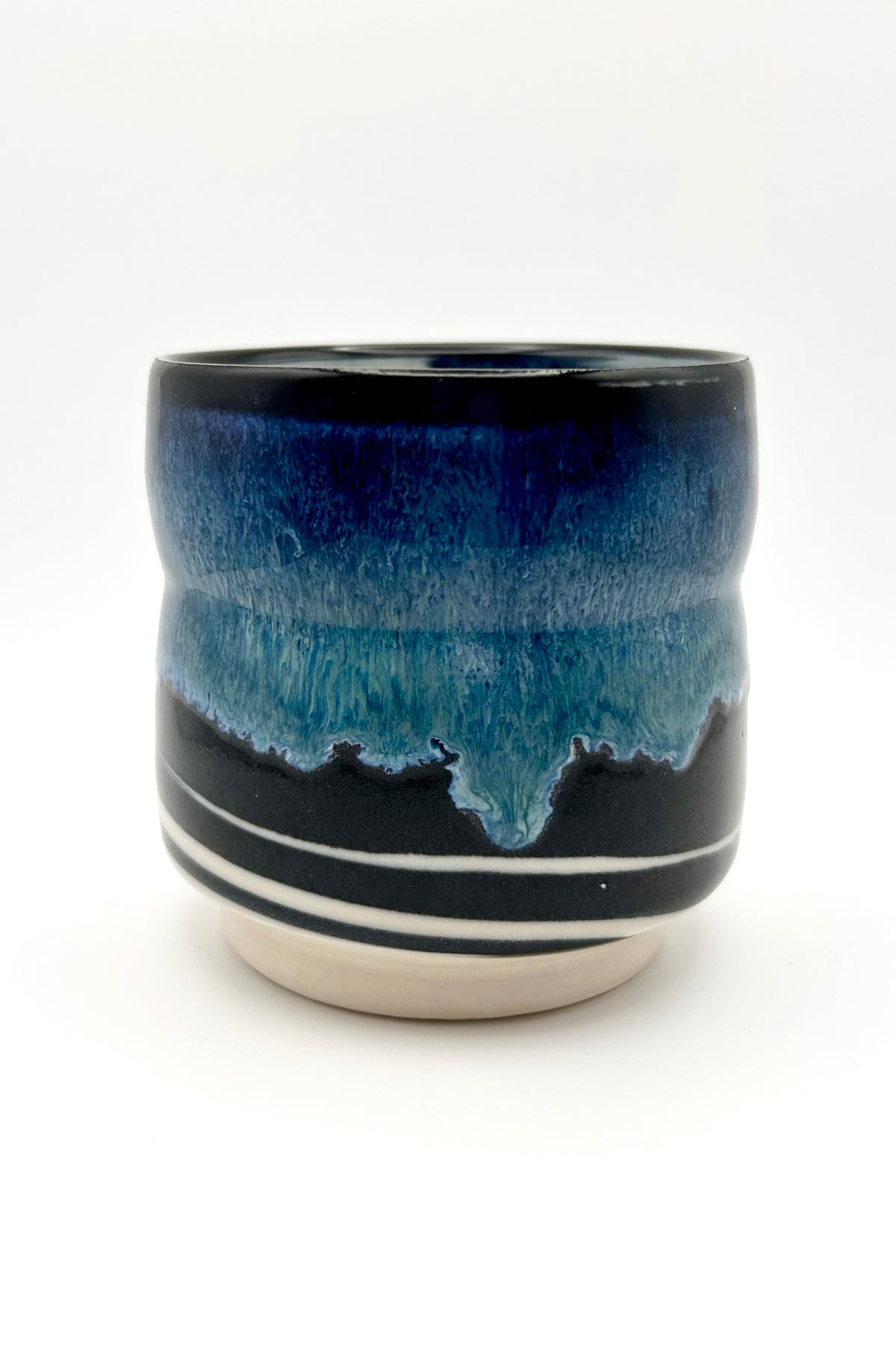 Marbled Deep Blue Ocean Swirl Cup